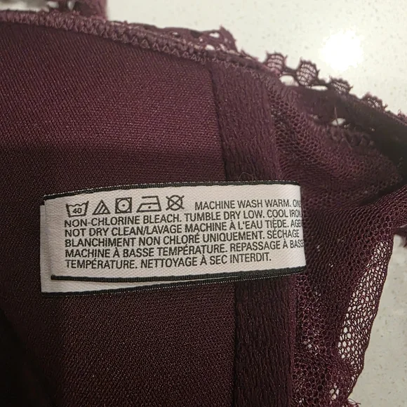 Victoria’s Secret Burgundy Lace Bralette Racerback Wireless - Picture 6 of 7